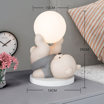 Lampe Ourson en Forme de Lune | Veilleuse Apaisante et Décorative
