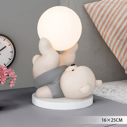Lampe Ourson en Forme de Lune | Veilleuse Apaisante et Décorative