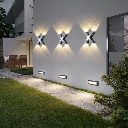 Applique Murale LED en Forme de X | Éclairage Extérieur Résistant aux Intempéries