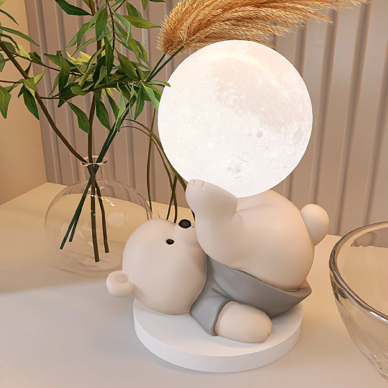 Lampe Ourson en Forme de Lune | Veilleuse Apaisante et Décorative