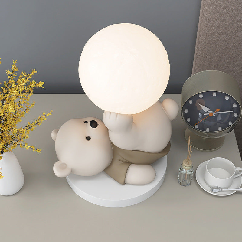 Lampe Ourson en Forme de Lune | Veilleuse Apaisante et Décorative