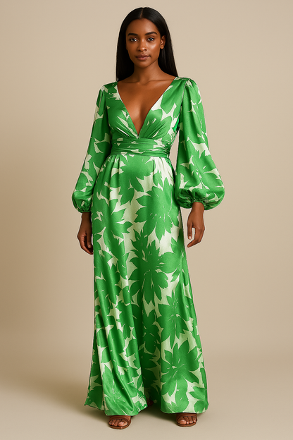 Robe Maxi Élégante Col V | Confort et Style pour Événements d'Été