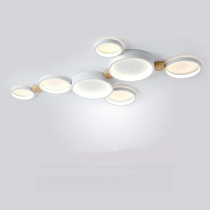 Plafonnier Élégant Blanc et Gris | Design Moderne et Illumination Uniforme