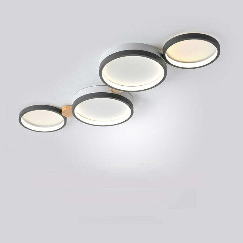 Plafonnier Élégant Blanc et Gris | Design Moderne et Illumination Uniforme