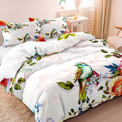Linge de Lit Floral et Oiseau | Élégance et Confort Exceptionnels