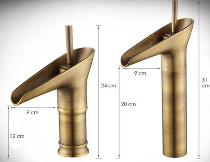 Robinet de Salle de Bain Cascade | Élégance Rétro avec Écoulement Luxueux