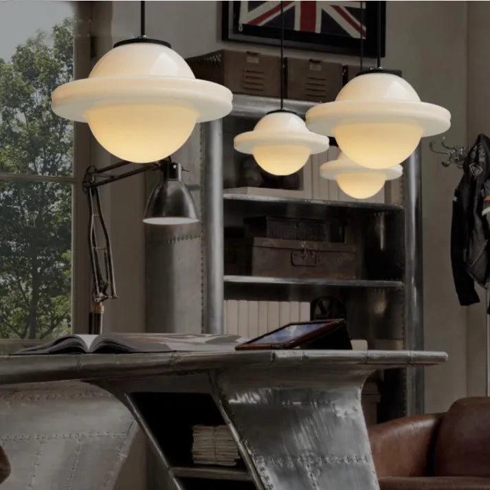 Lampe Pendante Géométrique Vintage | Éclairage Chaud et Design Élégant