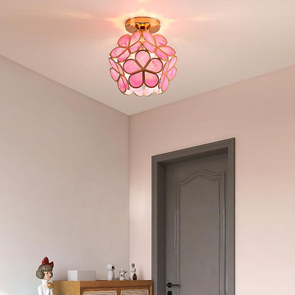 Luminaire Suspendu en Verre Floral | Élégant Design pour Ambiance Accueillante