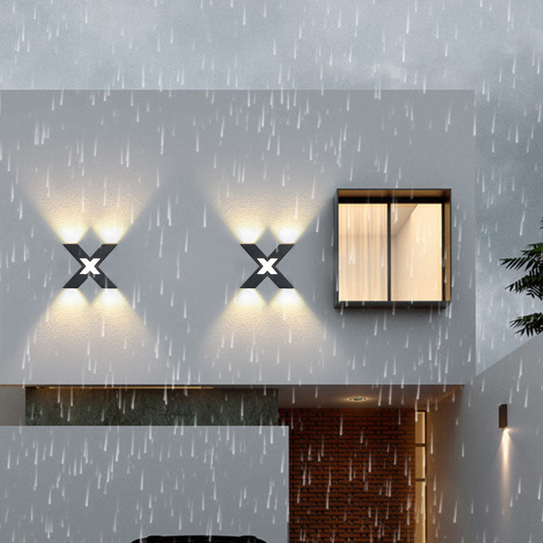 Applique Murale LED en Forme de X | Éclairage Extérieur Résistant aux Intempéries