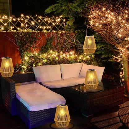 Brehn | Lampes de jardin tissées à la main solaires extérieures | Luminaires paysagers étanches pour décoration de villa et de terrasse - Alpho