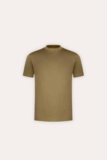 T-shirt Élégant en Coton Mercerisé | Finition Brillante et Coupe Ajustée