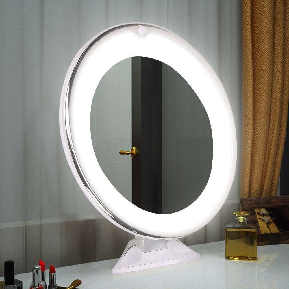 Miroir de Maquillage LED Agrandissement 10x | Rotation 360° et Éclairage Naturel