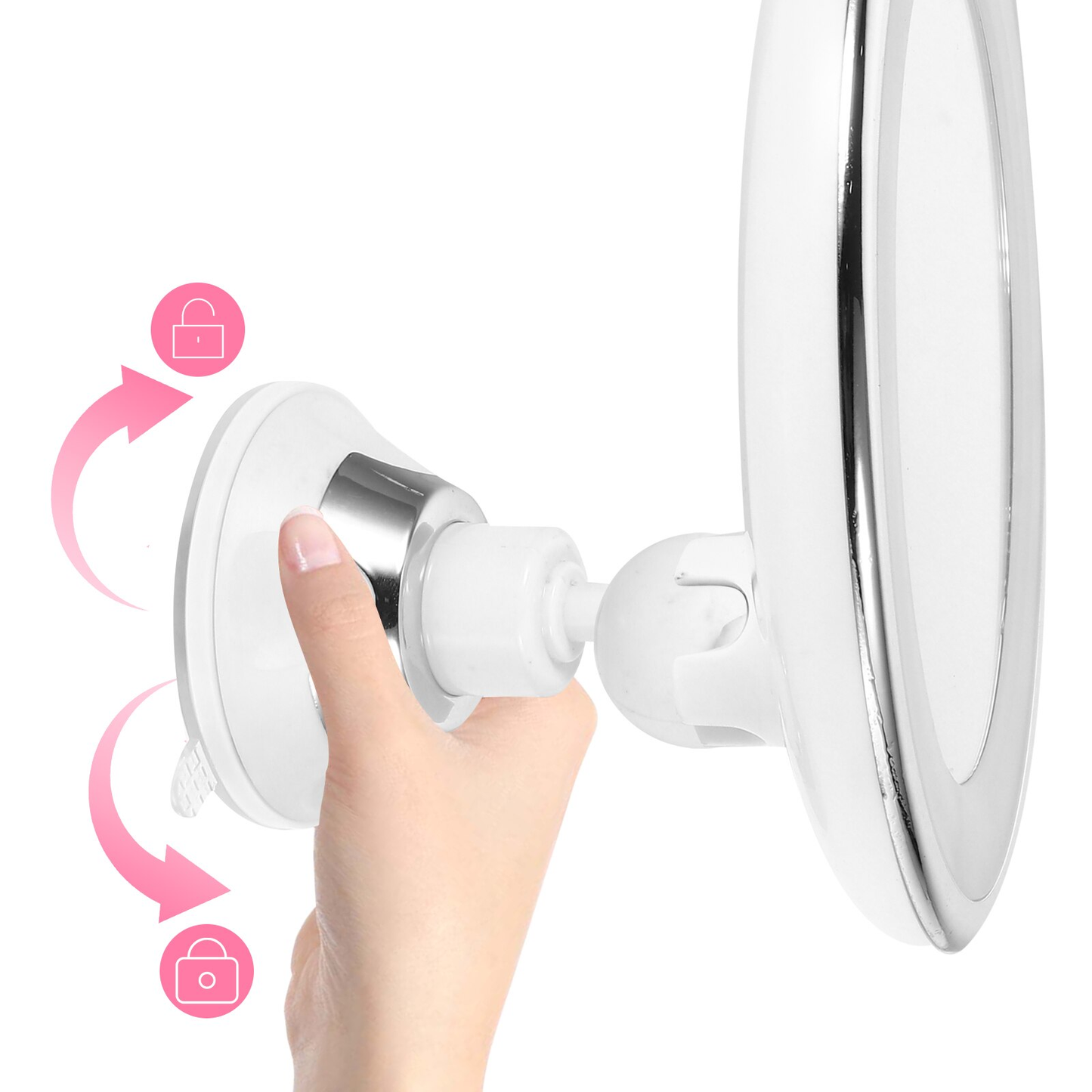 Miroir de Maquillage LED Agrandissement 10x | Rotation 360° et Éclairage Naturel