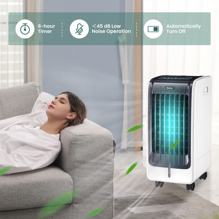 Refroidisseur d'Air Portable 110V | Ventilateur à 3 Vitesses et Minuteur 8 Heures