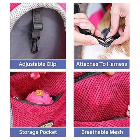 Sac à Dos pour Chien Ajustable | Maille Respirante et Rangement Pratique