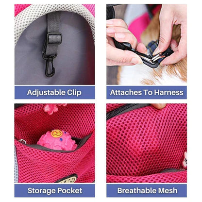 Sac à Dos pour Chien Ajustable | Maille Respirante et Rangement Pratique
