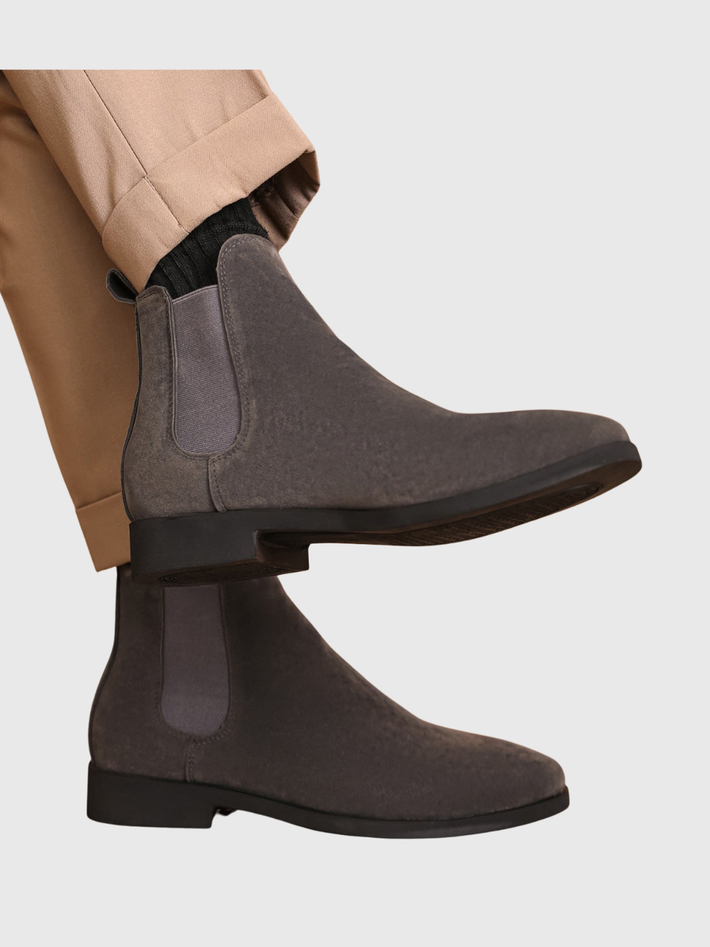 Helvia - Bottines Chelsea rétro en daim pour hommes de style britannique