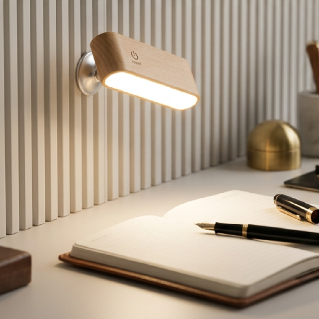 Dernier Jour -50% | FlexiGlow™ Lampe Bois Naturel et Pivotante