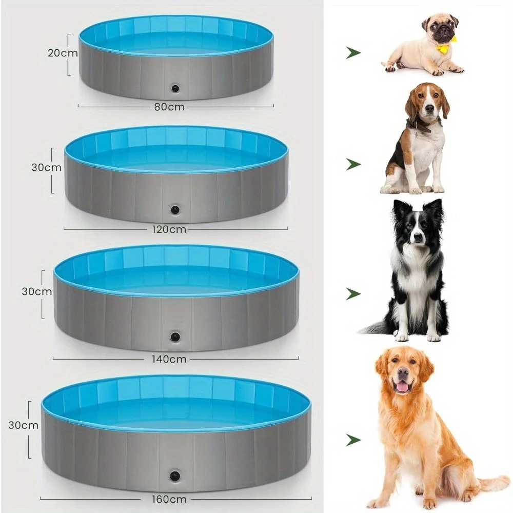 Faltbarer Hundepool 80 bis 160 cm – Abkühlung und Spielspaß im Freien