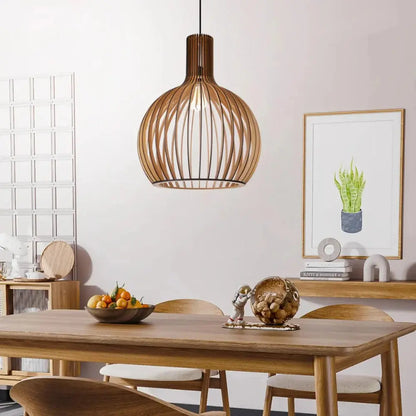 Luminaire Suspendu Scandinave | Élégance Minimaliste en Bois Naturel
