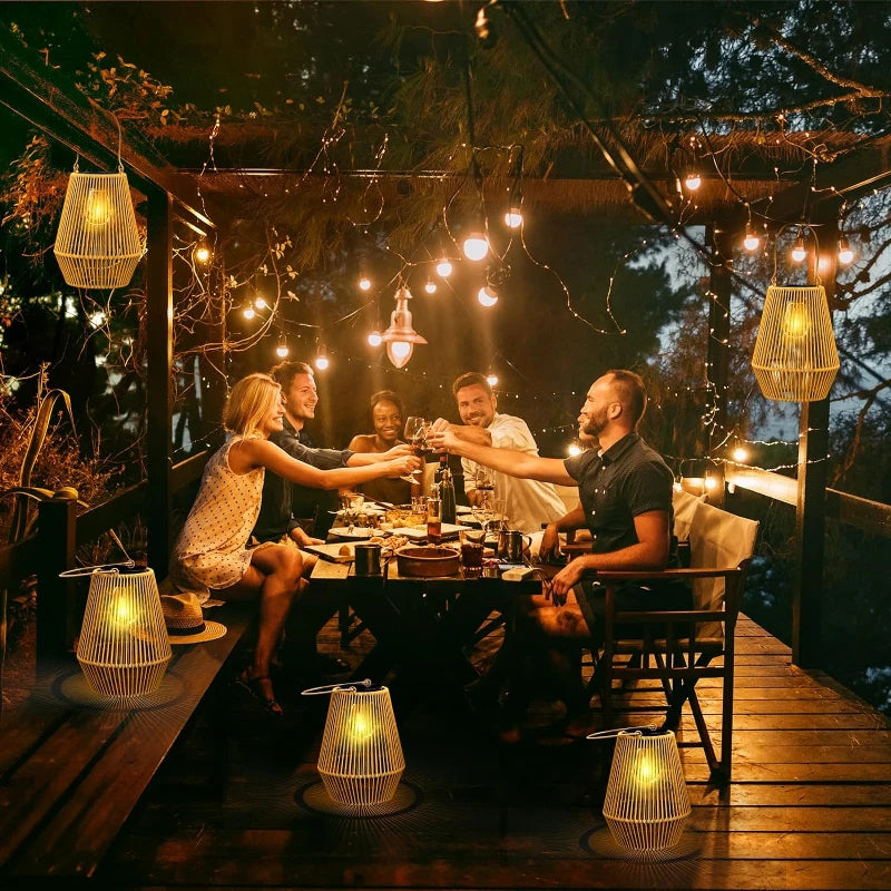 Brehn | Lampes de jardin tissées à la main solaires extérieures | Luminaires paysagers étanches pour décoration de villa et de terrasse - Alpho