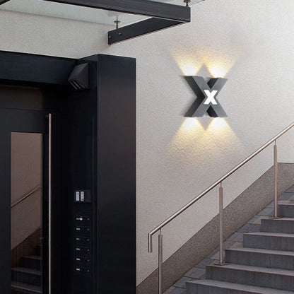 Applique Murale LED en Forme de X | Éclairage Extérieur Résistant aux Intempéries