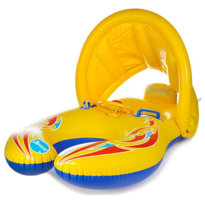 BOUÉE DUO - PARENT ENFANT - OMBRELLE ANTI UV + JOUET INTÉGRÉ