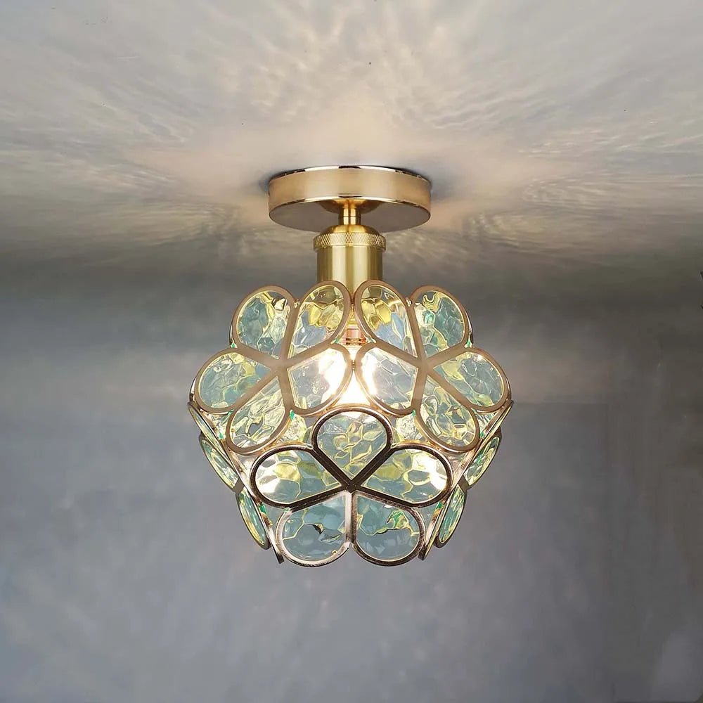 Luminaire Suspendu en Verre Floral | Élégant Design pour Ambiance Accueillante