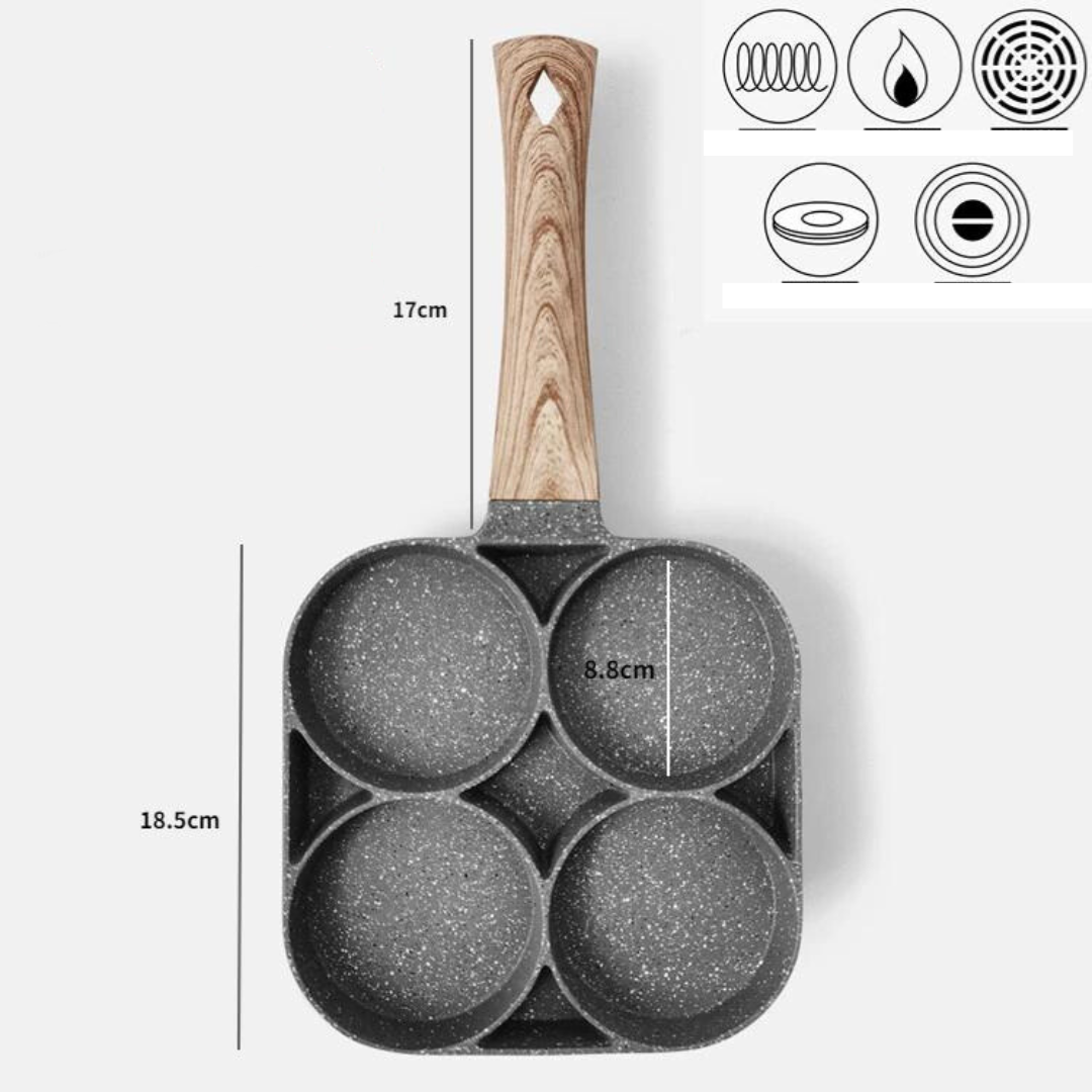 OmeletMaster - poêle à quatre sections pour un petit-déjeuner parfait