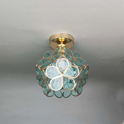 Luminaire Suspendu en Verre Floral | Élégant Design pour Ambiance Accueillante