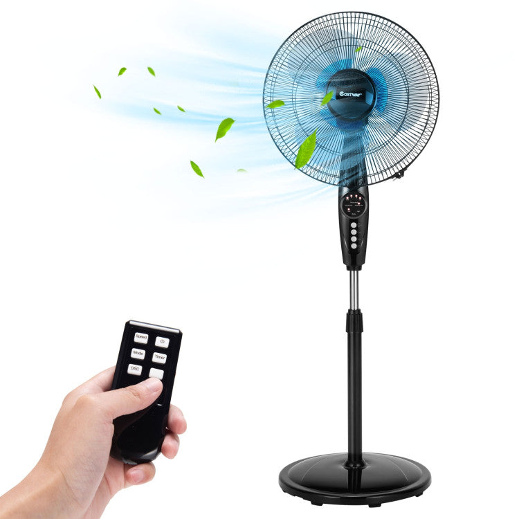 Ventilateur de Sol Oscillant 16 Pouces | Hauteur Ajustable et Fonctionnement Silencieux