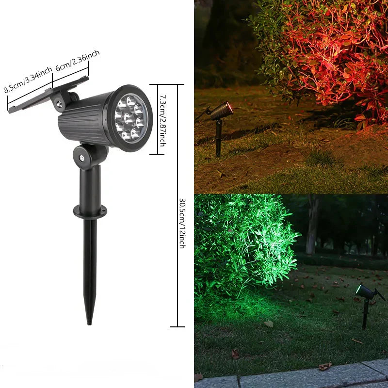 Projecteur Solaire de Jardin | 9 Couleurs LED pour Éclairage Extérieur