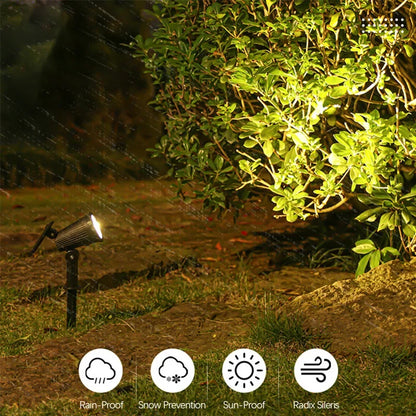 Projecteur Solaire de Jardin | 9 Couleurs LED pour Éclairage Extérieur