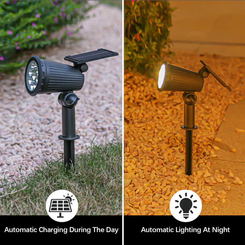 Projecteur Solaire de Jardin | 9 Couleurs LED pour Éclairage Extérieur