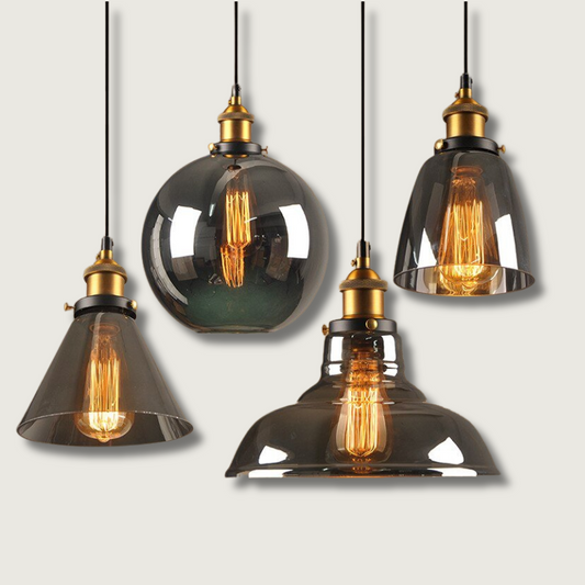 Lampe Suspendue Industrielle en Verre | Design Élégant et Minimaliste
