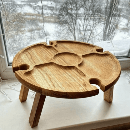 Table Pliante Multifonctionnelle | Compacte et Portable en Bois Brun