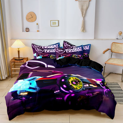 Literie de Course pour Enfant | Design Vibrant avec Voitures et Fusées