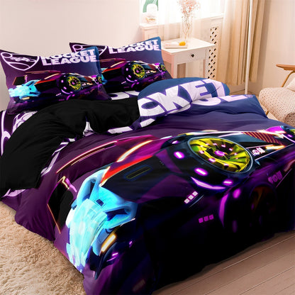 Literie de Course pour Enfant | Design Vibrant avec Voitures et Fusées