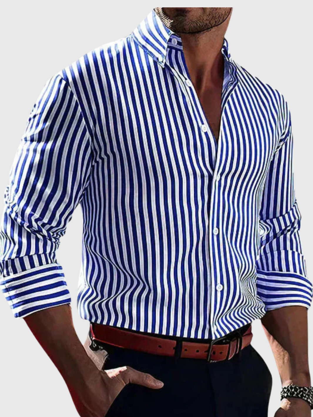 HELVIA | Chemise Pour Hommes Élégante à Rayures