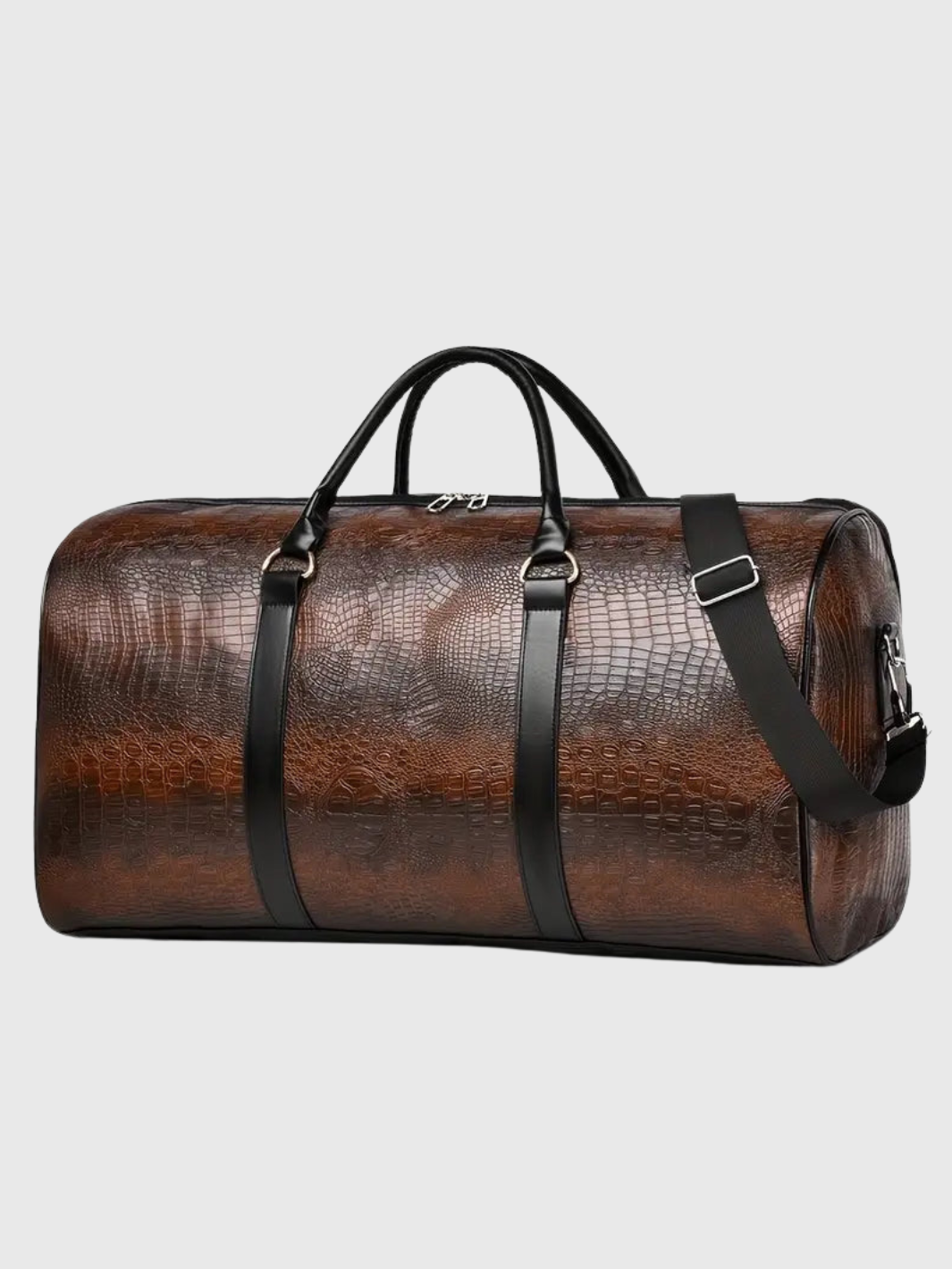 HELVIA - Sac de Voyage Vintage à Motif Crocodile