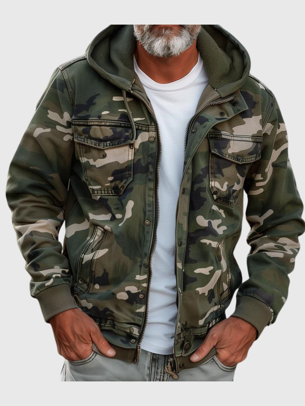 HELVIA - Veste Cargo Camouflage Élégante