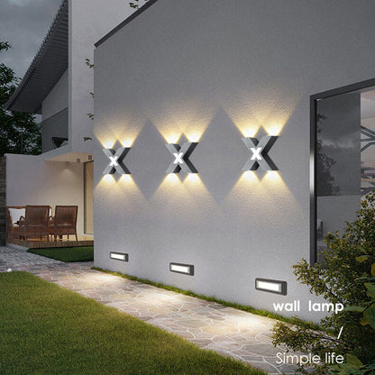 Applique Murale LED en Forme de X | Éclairage Extérieur Résistant aux Intempéries