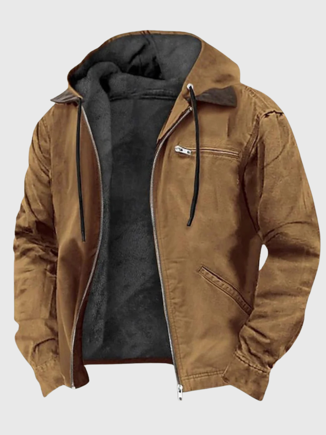 Helvia - Hoodie zippé pour homme en brun confortable et tendance