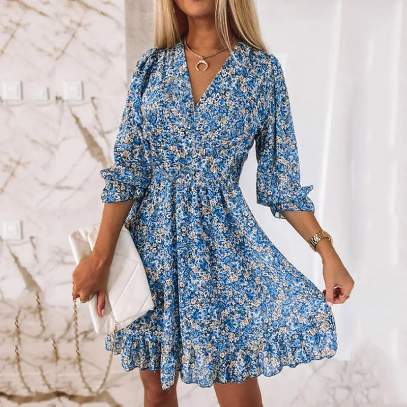 Robe Mini Florale Bohème | Style Aérien pour Été et Sorties