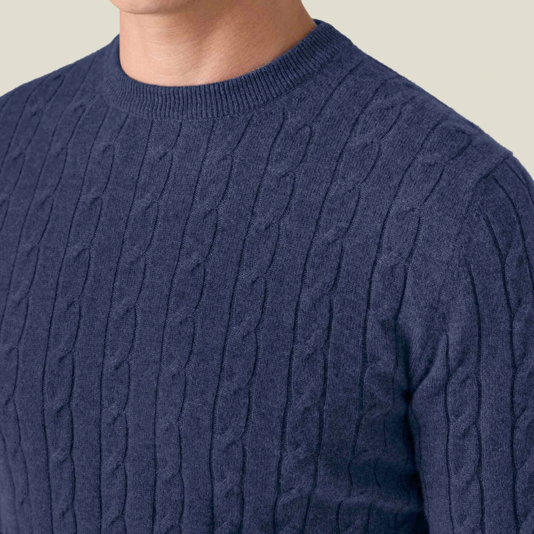 Pull en Maille Torsadée pour Hommes | Confort Douillet en Cachemire