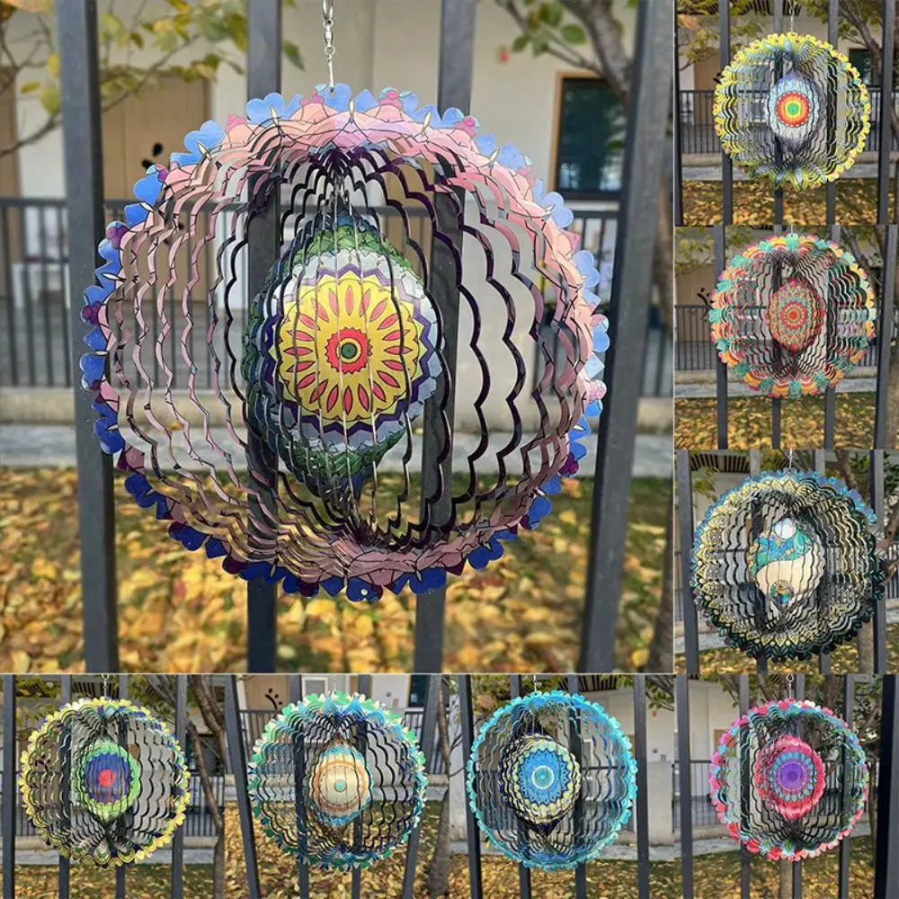 Windgong 3D pour Jardin | Décor Résistant aux Intempéries et Apaisant
