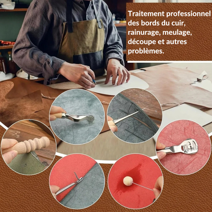 Kit d’outillage pour cuir 7-en-1 - créez et réparez à votre rythme