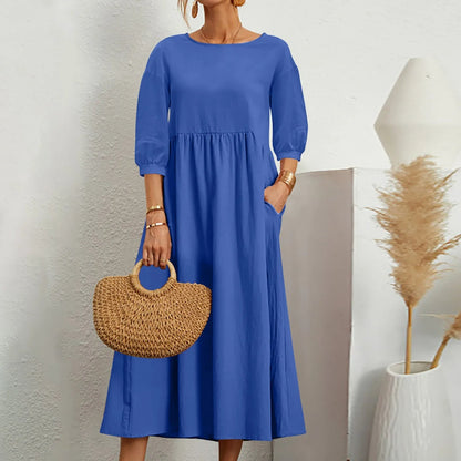 Robe Midi en A pour Femmes | Détails de Patchwork Élégants et Confortables