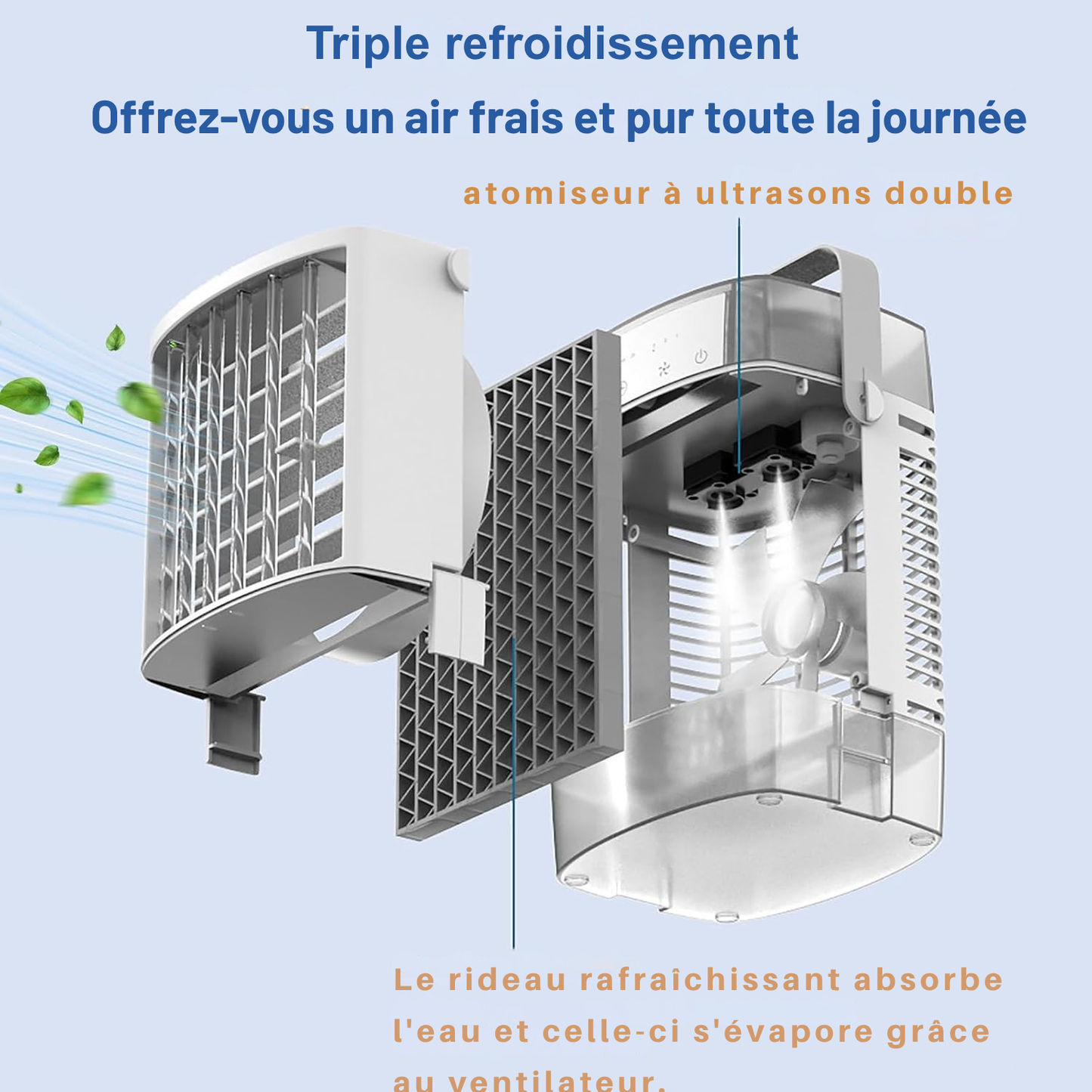 Mini Climatiseur Portable 3-en-1 – Rafraîchissement Instantané et Confort au Quotidien | Helvia
