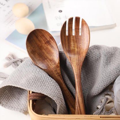 Ustensiles de Service à Salade en Bois | Élégants et Durables pour Vos Repas